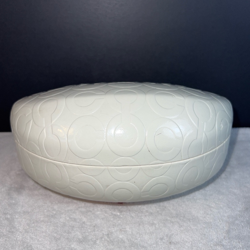 COACH Hardshell White Monogram CC Sunglasses Eyeglasses Protective Case - Picture 2 of 6